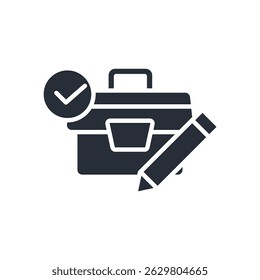 work icon. vector.Editable stroke.linear style sign for use web design,logo.Symbol illustration.