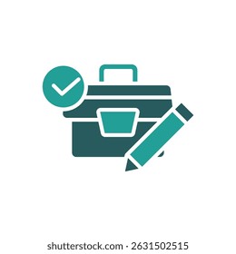 work icon. vector.Editable stroke.linear style sign for use web design,logo.Symbol illustration.