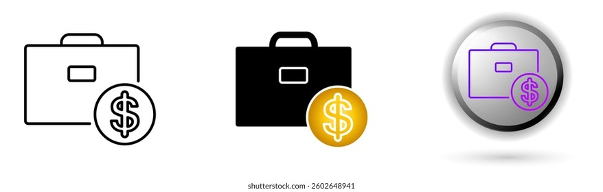 Work Icons concept of productivity, work and professional environment. Various styles of outline, solid and glossy effects, ideal for business presentations, corporate websites etc.