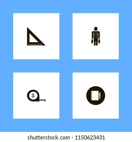 work icons. notebook pencil, ruler, tape measure and bellhop vector icons set
