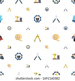 el patrón de iconos de trabajo es transparente. Incluye servicio eléctrico plano editable, stepladder, servicio de reparación, Construcción, cinta adhesiva, iconos de las tijeras de jardinería. iconos de trabajo para web y móvil.