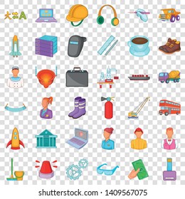 Work icons set. Cartoon style of 36 work vector icons for web for any design