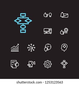 Work icons set. Reward yourself and work icons with capability, distractions and plan. Set of gesture for web app logo UI design.