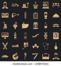 Work icons set. Simple style of 36 work vector icons for web for any design