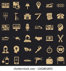 Work icons set. Simple style of 36 work vector icons for web for any design