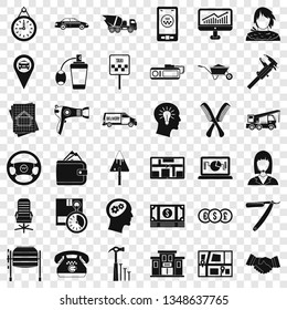 Work icons set. Simple style of 36 work vector icons for web for any design