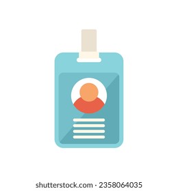 Work id card icon flat vector. Event time. Manager plan isolated