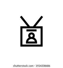 Arbeitet Identitätssymbol mit Linienstil und perfektem Pixelsymbol