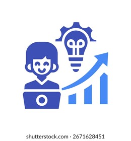 Ilustração de vetor misto do ícone de melhoria do trabalho