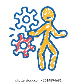 work injury accident doodle icon sketch vector. work injury accident sign. isolated symbol illustration