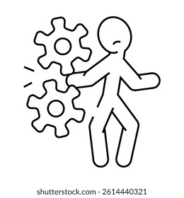 work injury accident line icon vector. work injury accident sign. isolated contour symbol black illustration