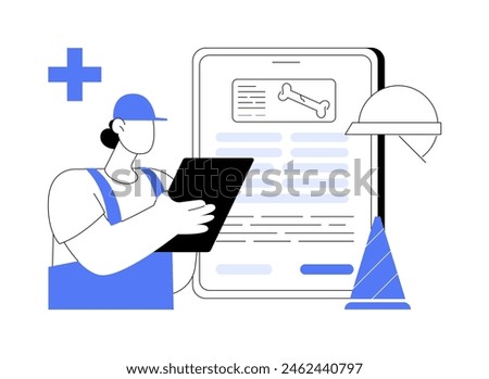 Work injury claim abstract concept vector illustration. Work related injury claim document, occupational medicine, expenses reimbursement, compensation for employees abstract metaphor.