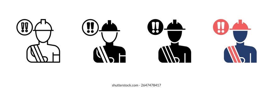 Work Injury icon sheet multiple style collection
