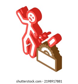 work injury man accident isometric icon vector. work injury man accident sign. isolated symbol illustration