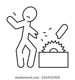 work injury man accident line icon vector. work injury man accident sign. isolated contour symbol black illustration