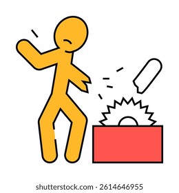 work injury man accident line icon vector. work injury man accident sign. isolated symbol illustration