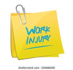 work injury memo post illustration design over a white background