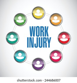 work injury people connection illustration design over a white background