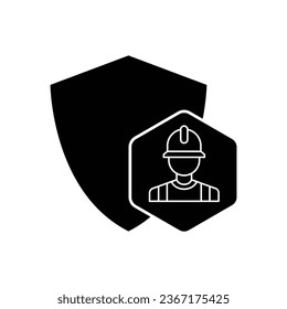 Diseño de icono de seguro de trabajo. aislado de fondo blanco. ilustración vectorial