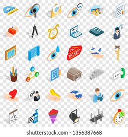 Work internet icons set. Isometric style of 36 work internet vector icons for web for any design