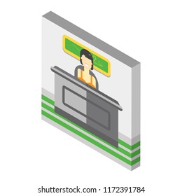 Work isometric left top view 3D icon
