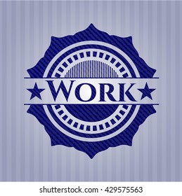 Emblema de jean o denim de trabajo o fondo de placa