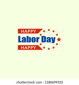 Work labor day logo. Flat illustration of work labor day vector logo for web design