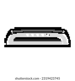 work laminator machine game pixel art retro vector. bit business factory, production ry work laminator machine. old vintage illustration