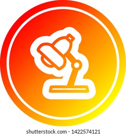 icono circular de lámpara de trabajo con acabado degradado cálido