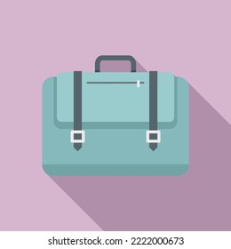 Work Laptop Bag Icon Flat Vector. Business Suitcase. Closed Backpack