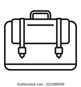 Work Laptop Bag Icon Outline Vector. Business Suitcase. Closed Backpack