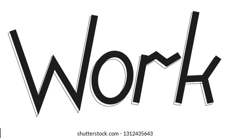 work lettering vector