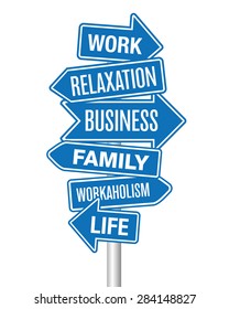 Work life balance arrows