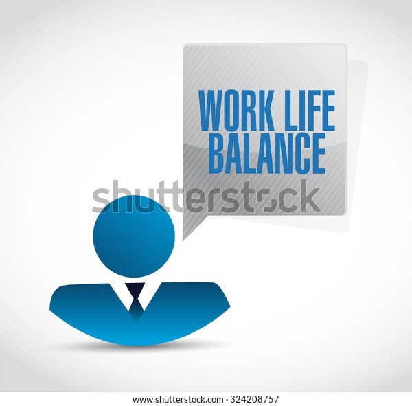 Work Life Balance Avatar Sign Concept: vector de stock (libre de ...