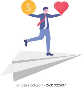 Work life balance, balancing between career to make money and personal life to enjoy with yourself or family concept.

