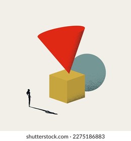 Work life balance business vector concept. Symbol of career, mental health, harmony. Minimal design eps10 illustration.