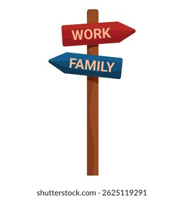 Work life balance concept with arrows pointing in opposite directions