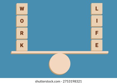 Work Life Balance Concept Illustration with Scale Comparing Career and Personal Life