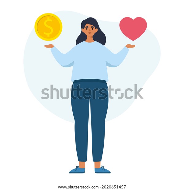 Work Life Balance Concept Standing Woman Stock Vector (Royalty Free ...