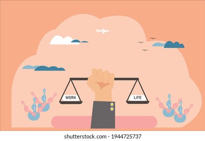 Work life balance concept that describes the ideal situation in which an employee can split his or her time and energy between work and other important aspects of their life.
