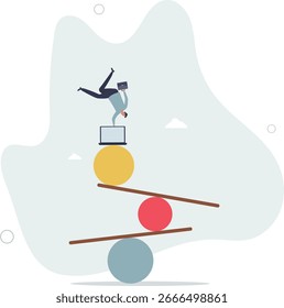 Work life balance, equality or weight between working for money and life happiness, health, success and healthy lifestyle concept,human life.