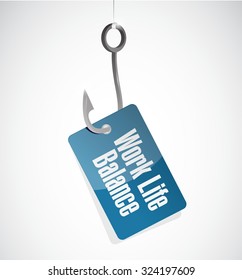 work life balance fishing hook sign concept illustration design