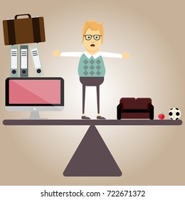 work life balance flat design