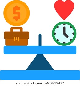 Work life balance Flat Vector Icon Design