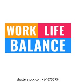 Work life balance. Flat vector icon illustration on white background.