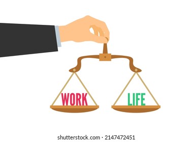 concepto de armonía de equilibrio de vida de trabajo escala de mano de hombre de negocios ilustración vectorial