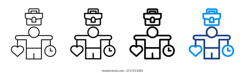 Conjunto de Colección de contorno diferente de icono de equilibrio de vida laboral