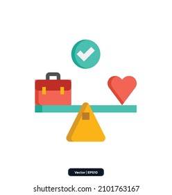 Work Life Balance icon. Digital Nomad Icons Collection. Icons included consulting, revenue, business development, referrals, start-up, freelancing, community, etc. EPS10