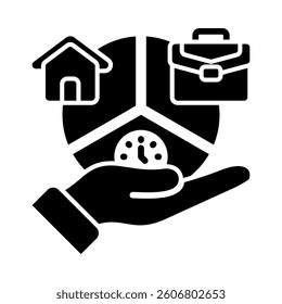 Work Life Balance Icon Element for Design