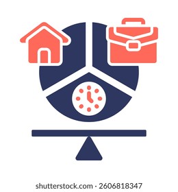 Work Life Balance Icon Element for Design